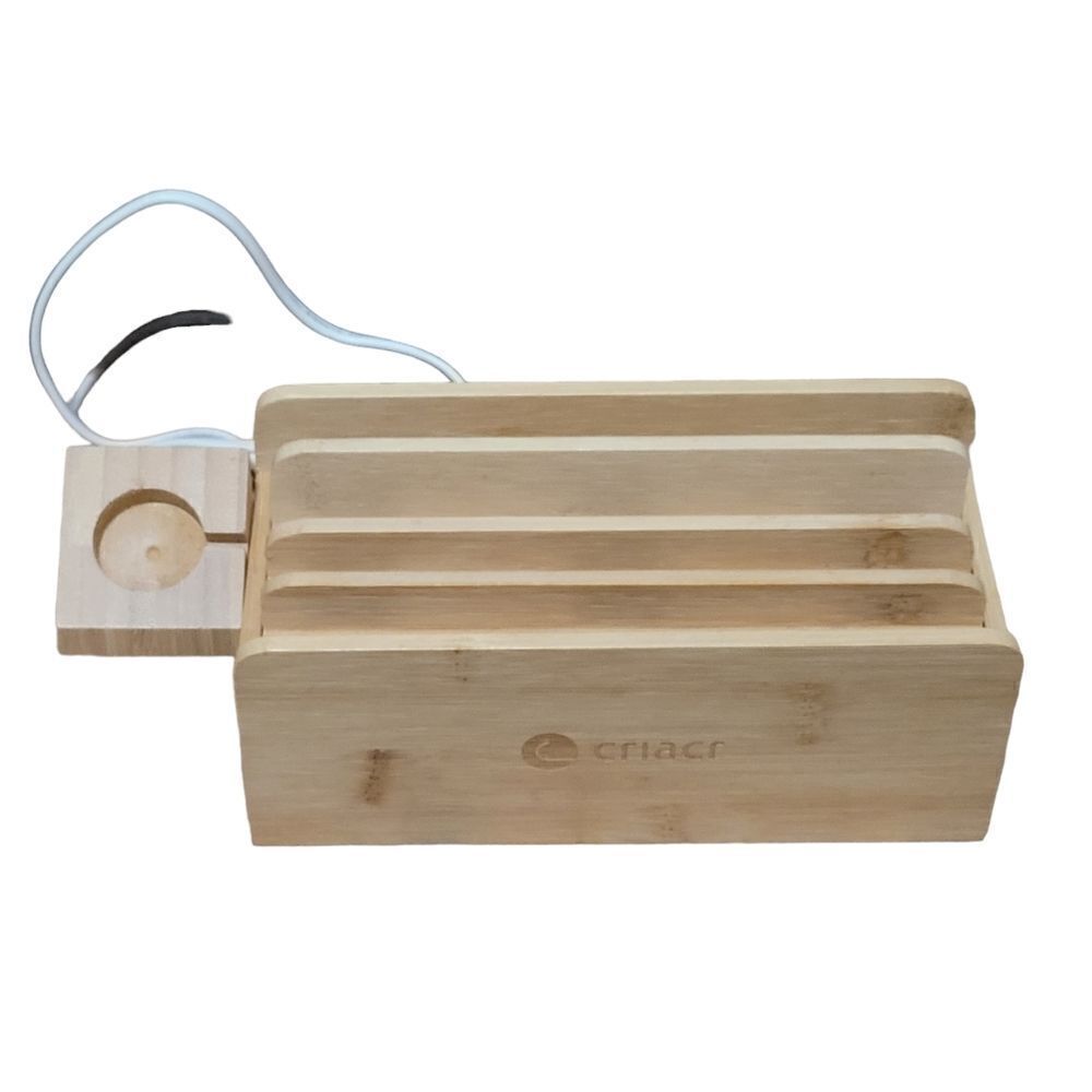 Natural wood charging station